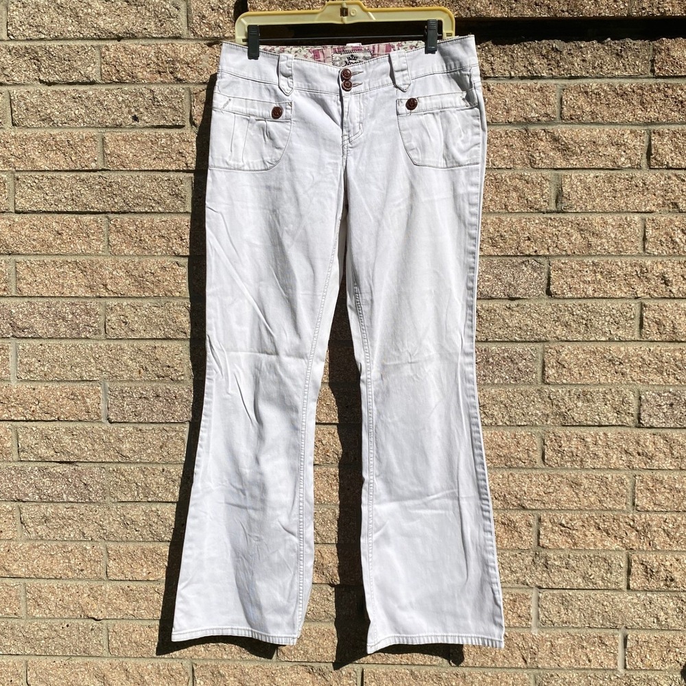 Vintage Y2K Nori Low Rise White‎ Flare Pants 8 Bratz Retro Mcbling Preppy Glam